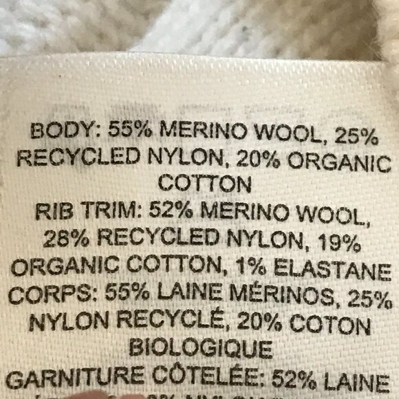 Sunday Best Winston Sweater Vest Women XS White Cable Knit Wool Nylon V Neck - Picture 10 of 11